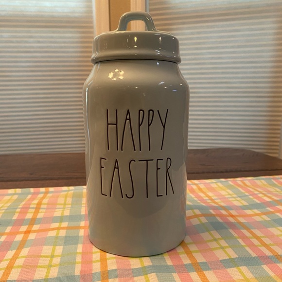 Rae Dunn Tall Blue Ceramic Happy Easter Canister Removable Lid, Easter Decor - Picture 9 of 16